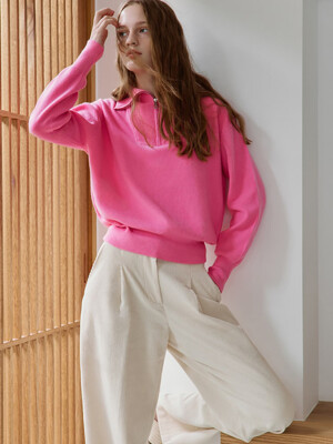 Wing Collar Knit Pullover  Magenta (WE2951C54X)