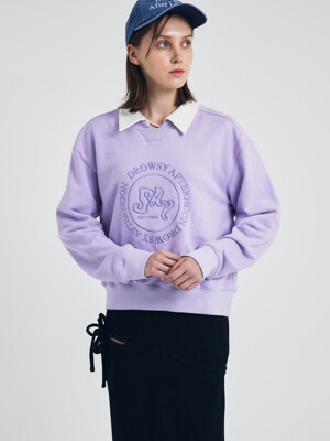 Square neck Logo Sweatshirt Lavender