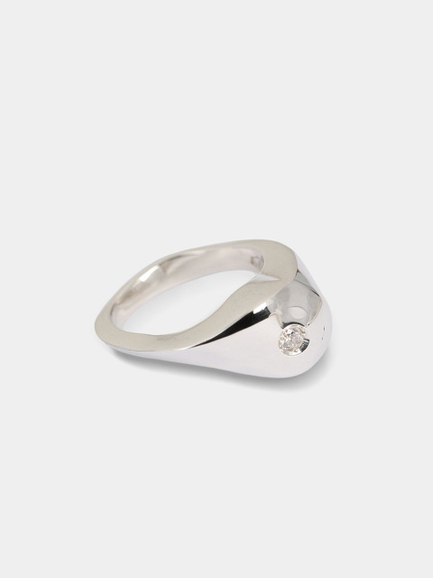 주얼리 - 그레이노이즈 (GRAYNOISE) - Heart line half ring A (925 silver)