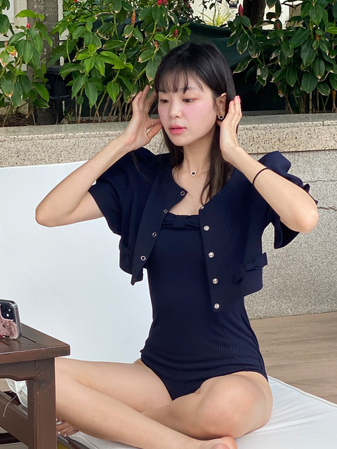 스윔웨어 - 플로움 (FLOWOOM) - Blooming Ribbon Cardigan Swimwear