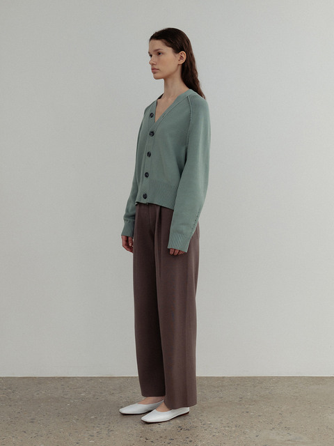 팬츠 - 우마뭉 (UMARMUNG) - Pure supima tucked pants_Wood