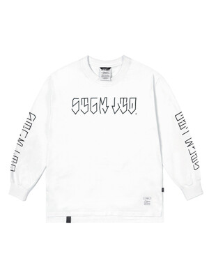 23 LETTER OVERSIZED LONG SLEEVES T-SHIRTS WHITE