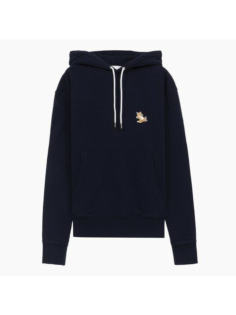럭셔리어패럴 - 매종 키츠네 (MAISON KITSUNE) - 22FW 메종키츠네 칠렉스 폭스 패치 네이비 후드 티셔츠 IU00355KM0001 NAVY