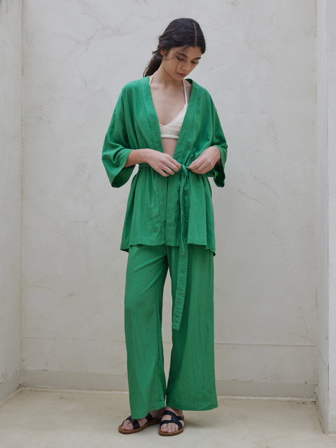 라운지웨어,라운지웨어 - 아템포 (atempo) - CLASSIC SHORT ROBE_green