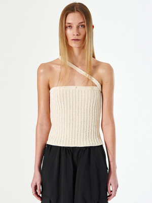 STRAP BUTTON TUBE TOP (ivory)