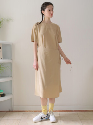 A-line wrap skirt & dress set  Beige