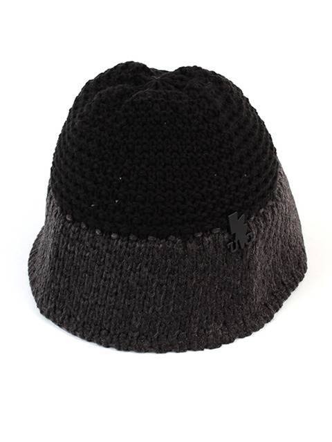 모자,모자 - 유니버셜 케미스트리 (Universal chemistry) - Two Tone Black Knit Bucket Hat 니트버킷햇