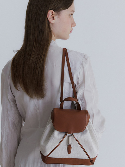 백팩 - 메르미엘 (MERE MIEL) - pippi canvas backpack medium brown