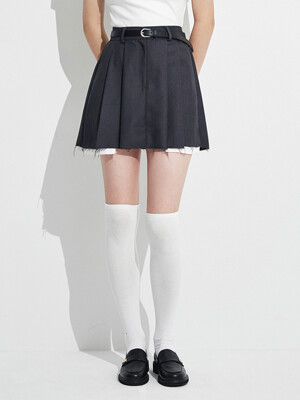 Rose Layered Mini Skirt [Charcoal]