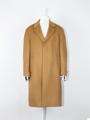 CASHMERE-WOOL HIDDEN BUTTON SINGLE COAT