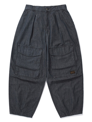 SL-LABEL DENIM WIDE FIT BALLOON PANTS 블랙데님