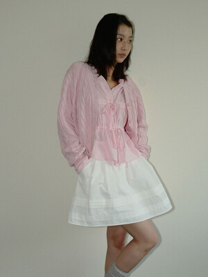 moui Cotton pintuck skirt (O/WHITE)