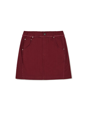 [Mmlg W] COLOR COTTON SKIRT (RED)