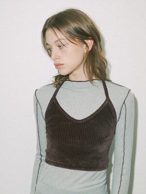 Betty Halter Neck Top_DARK BROWN