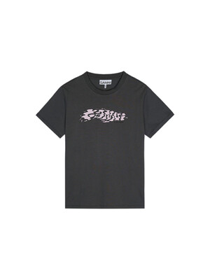 가니 여성 퓨처 로고 릴렉스핏 반팔 티셔츠 화이트 그레이 T3888-490