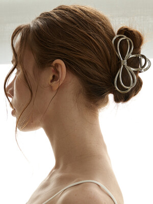 Multi metal ribbon hair claw clip