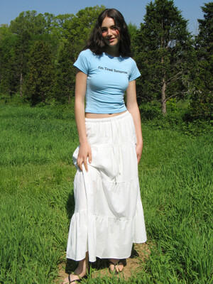 Lazy Cancan Shirring Skirt (4color)