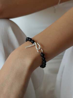 [Silver 925] S Onyx Bracelet