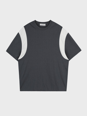 OVER FIT SHOULDER LINE T-SHIRT_CHARCOAL