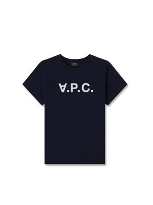 APC 아페쎄 반팔 티셔츠 VPC 로고 남성 네이비 COBQX H26943 IAK