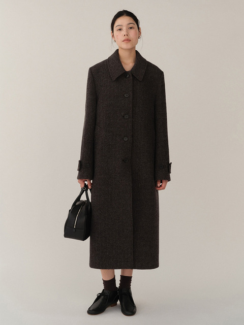 킨더살몬]Alpaca Jeanne Half Coat Bone