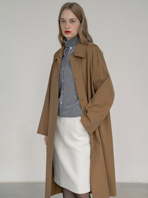 SIOT4116 맥시 트렌치 코트_Camel brown