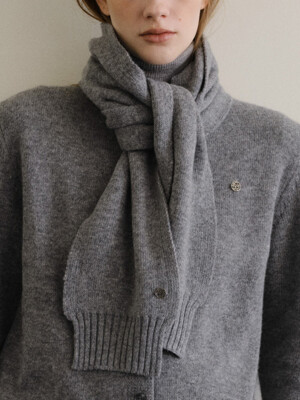 Classic knit muffler Gray