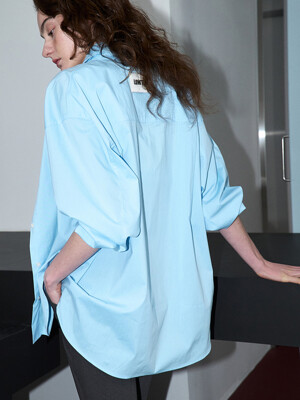 BACK LABEL BOYFREIND SHIRTS, SODA BLUE