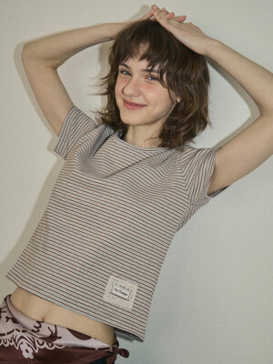 Vintage stripe t-shirt_Brown(O25-TP05)