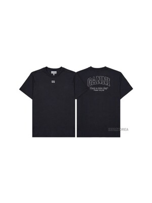 [가니] SS25 여성 라인스톤 로고 티셔츠 T3953 252