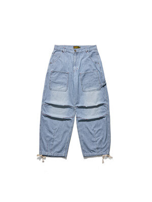Hickory Stripe Denim Pants Lightblue