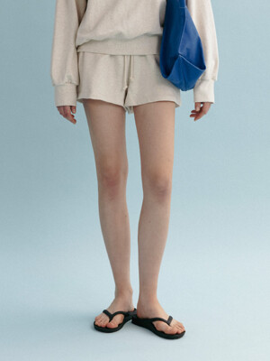 MADLEN BANDING SHORTS_OATMEAL