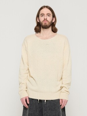 BOUCLE ROUND KNIT (IVORY)
