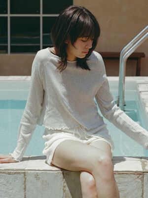 NULLY RUFFLE TEE_LIGHT MELANGE