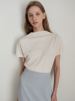 Pleats Half Drape Tee_3color