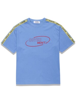 Side Tape Contrast Over-Fit TEE PASTEL BLUE