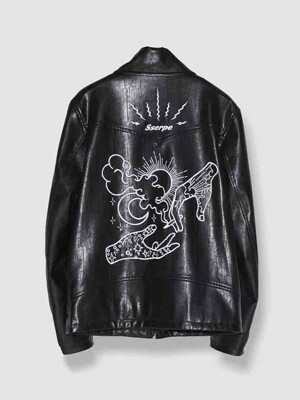 Smoke Embroidery Rider Jacket