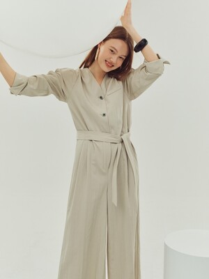 puff sleeve wide leg jump suit VWJSLC0100