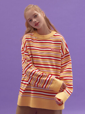 Stripe Knit Sweater_YELLOW