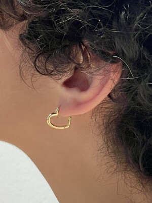 heart line ring earrings (2colors)