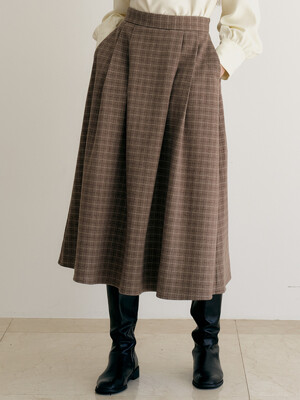 monts 1371 flared long skirt (brown)