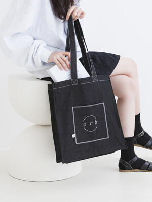 Square Pocket Bag Black Denim