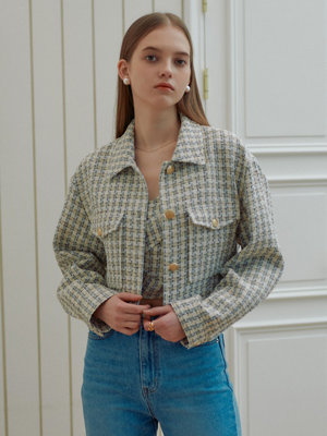 Tweed Cropped Blouson Jacket SW2SJ508-DW