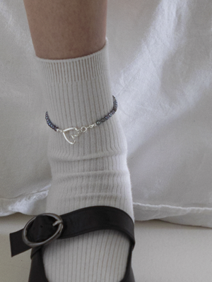 blue heart pearl anklet