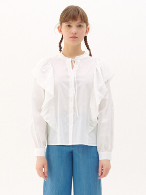 Punching Lace Wendy Blouse_white