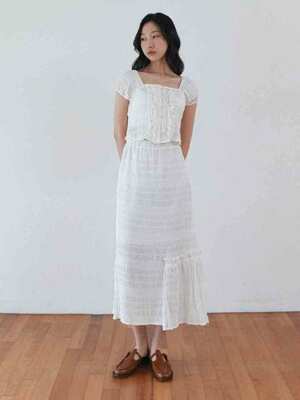 Clara ruffle skirt (white)