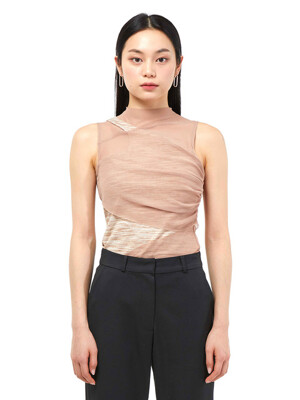 Layered Sleeveless _ Beige