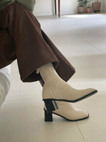 부츠 - 에이티티 (att.) - Line Span Heel Boots (2colors)
