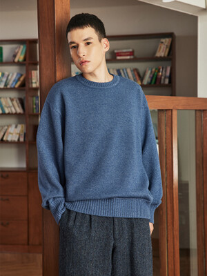 OVERSIZED SWEAT KNIT [DENIM]