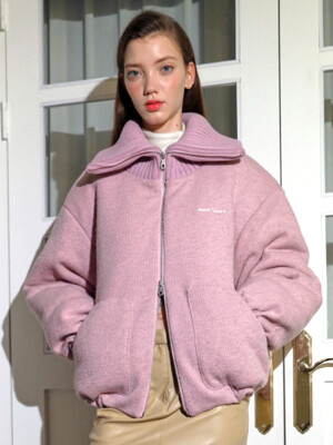 MOHAIR WOOL PUFFER JACKET-PINK MELANGE
